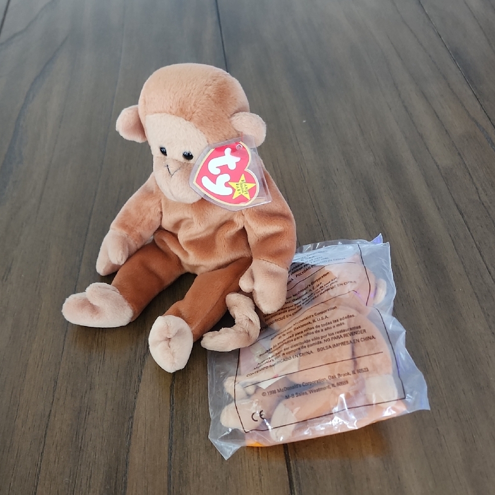 Ty Bongo The Monkey Beanie & Teenie Beanie Baby Set